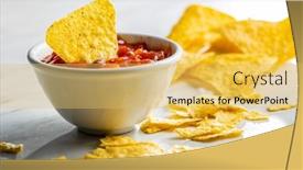  Presentation with tortilla - Audience pleasing slide deck consisting of tortilla-chips-and-red-tomato backdrop and a yellow colored foreground