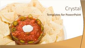 Presentation with tortilla - Presentation consisting of tortilla chips and salsa isolated with clipping path background and a cream colored foreground