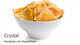  Presentation with tortilla - Colorful slide set enhanced with tortilla chips in bowl backdrop and a white colored foreground