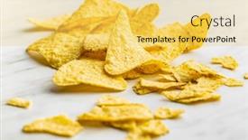  Presentation with tortilla - Cool new slide deck with tortilla-chips-mexican-nacho-chips backdrop and a yellow colored foreground