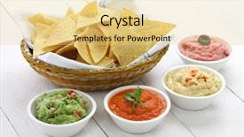  Presentation with salsa guacamole - Presentation theme consisting of dunhuang yardang national geopark gobi background and a mint green colored foreground