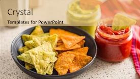  Presentation with jalapeno - Theme featuring tortilla-chips-with-the-flavor background and a coral colored foreground