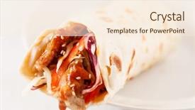  Presentation with tortilla - Theme enhanced with tortilla-fajita-wraps-with-meat background and a cream colored foreground