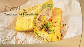  Presentation with tortilla - Slide set having tortilla-with-chicken-and-vegetables background and a yellow colored foreground