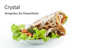  Presentation with hydroponics vegetables hydroponic vegetable - PPT theme enhanced with tortilla with chicken and vegetables background and a white colored foreground