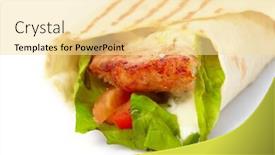  Presentation with tortilla - Colorful slide deck enhanced with tortilla with meat and vegetables backdrop and a blonde colored foreground