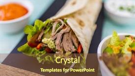  Presentation with tortilla - Beautiful slides featuring tortilla with pulled pork fresh backdrop and a tawny brown colored foreground