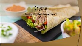  Presentation with fresh fruits vegetables groceries paper - Colorful PPT layouts enhanced with tortilla with pulled pork fresh backdrop and a coral colored foreground