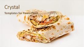  Presentation with tortilla - Slide set featuring tortilla wrap with fried chicken background and a  colored foreground