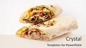  Presentation with fried chicken - Cool new slide set with tortilla wrap with fried chicken backdrop and a lemonade colored foreground