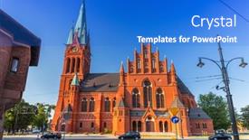  Presentation with cities - Slide set featuring torun-poland-aug-9-2015 background and a cobalt blue colored foreground