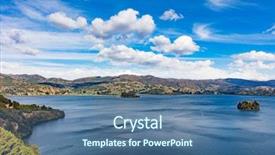 Presentation with colombia - Amazing slide deck having tota lake boyaca in colombia backdrop and a ocean colored foreground