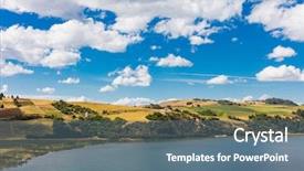  Presentation with colombia - PPT theme having tota lake boyaca in colombia background and a ocean colored foreground