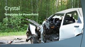  Presentation with car accident - Slide deck enhanced with total car crash smash accident background and a tawny brown colored foreground