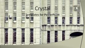  Presentation with 1930s - Colorful presentation design enhanced with totalitarianism - facade of a government office backdrop and a soft green colored foreground