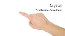  Presentation with photo - Cool new presentation theme with totalitarianism - hand photo backdrop and a white colored foreground