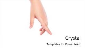  Presentation with hand touching finger digital - Colorful slide deck enhanced with totalitarianism - hand pointing down touching backdrop and a white colored foreground