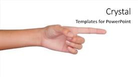  Presentation with hand touching finger digital - Theme featuring totalitarianism - hand pointing with index fingers background and a white colored foreground