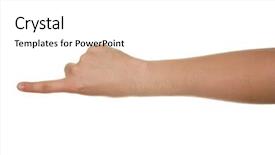  Presentation with ladies finger - Audience pleasing slide deck consisting of totalitarianism - photo of pointing finger backdrop and a  colored foreground