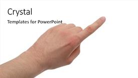  Presentation with finger - Colorful theme enhanced with totalitarianism - pointing finger backdrop and a white colored foreground