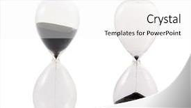  Presentation with white sand - Theme consisting of totally clear hourglass in two background and a white colored foreground