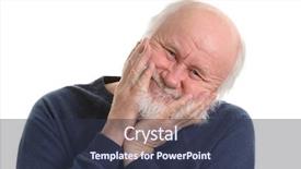  Presentation with stress free zone totally relaxed - Presentation theme having totally delighted handsome senior bald background and a tawny brown colored foreground