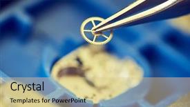  Presentation with gear - Colorful theme enhanced with toth - watch production or clock repair backdrop and a lemonade colored foreground