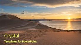  Presentation with sand dunes - Cool new presentation design with tottori-japan-sand-dunes backdrop and a tawny brown colored foreground