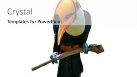  Presentation with branch - PPT layouts featuring toucan-bird-on-a-branch background and a white colored foreground