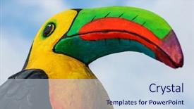  Presentation with central america - Audience pleasing theme consisting of toucans - toucan sculpture in costa rica backdrop and a sky blue colored foreground