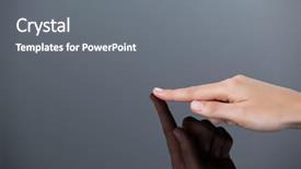  Presentation with hand touching finger digital - Amazing PPT layouts having touch - close-up of woman hand touching backdrop and a gray colored foreground