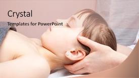  Presentation with alternative medicine - Audience pleasing presentation theme consisting of healing touch - elementary age girl's head being backdrop and a lemonade colored foreground