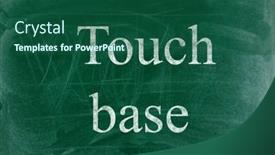  Presentation with base - Slide set enhanced with touch-base-business-phrase-written background and a ocean colored foreground