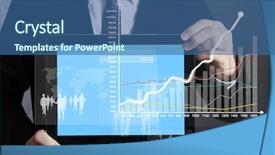  Presentation with touch screen accessible for disable students - PPT theme with touch screen graph on tablet background and a  colored foreground