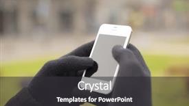  Presentation with touch screen - Audience pleasing slides consisting of touch screen mobile - man with smart phone backdrop and a dark gray colored foreground