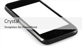  Presentation with touch screen - Presentation theme having touch screen mobile phone isolated background and a white colored foreground