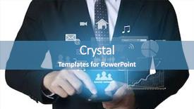  Presentation with touch screen technology - Presentation design with touch screen mobile phone background and a teal colored foreground