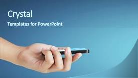  Presentation with touch screen - Presentation design enhanced with touch-screen-mobile-phone background and a ocean colored foreground