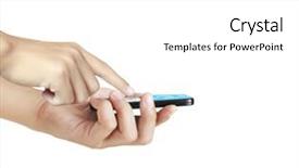  Presentation with touch screen - Cool new presentation theme with touch-screen-mobile-phone backdrop and a white colored foreground