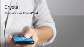  Presentation with touch screen - Cool new presentation design with touch screen mobile phone backdrop and a light gray colored foreground