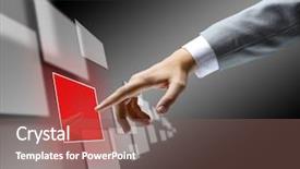  Presentation with touch screen technology - Theme consisting of touch screen technology - hand on the flow background and a violet colored foreground