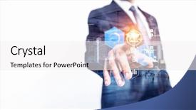  Presentation with touch screen technology - Colorful presentation design enhanced with touch screen technology - media technologies for business mixed backdrop and a white colored foreground