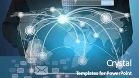  Presentation with touch screen - Colorful presentation design enhanced with touch screen touch- tablet backdrop and a teal colored foreground