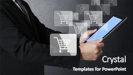  Presentation with touch screen - PPT theme enhanced with touch-screen-touch-tablet background and a dark gray colored foreground