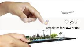  Presentation with touch screen - Beautiful presentation theme featuring touch tablet concept images streaming backdrop and a white colored foreground