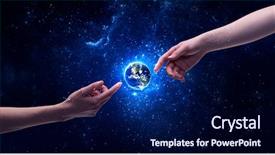  Presentation with shining stars - Audience pleasing slide deck consisting of touch the earth globe backdrop and a  colored foreground