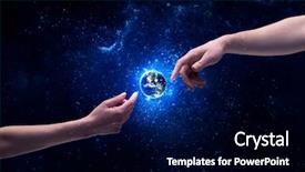  Presentation with god light - Presentation design enhanced with touch the earth globe background and a  colored foreground