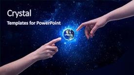  Presentation with shining stars - Slides featuring touch the earth globe background and a  colored foreground