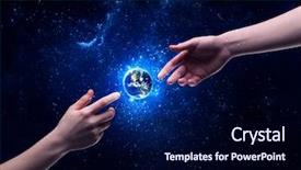  Presentation with god light - Audience pleasing slides consisting of touch the earth globe backdrop and a  colored foreground