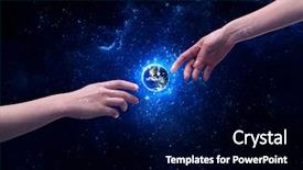  Presentation with god light - Colorful PPT layouts enhanced with touch the earth globe backdrop and a  colored foreground